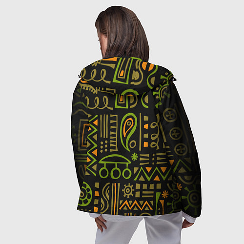 Женская ветровка Абстрактный этнический орнамент / 3D-Черный – фото 4