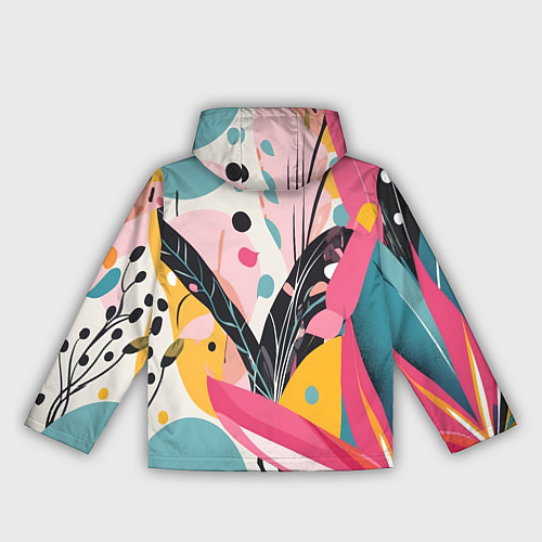 Женская ветровка Листья цветы абстракция / 3D-Черный – фото 2