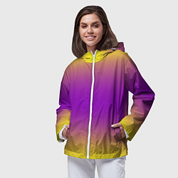 Ветровка с капюшоном женская Градиент текстура абстракция, цвет: 3D-белый — фото 2