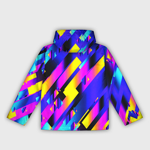 Женская ветровка Неоновая геометрия плитка / 3D-Белый – фото 2