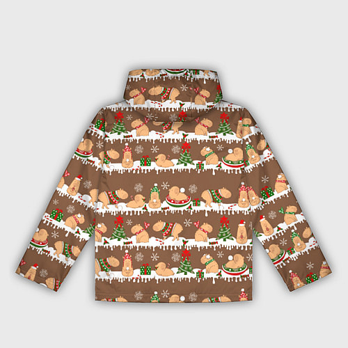 Женская ветровка Капибары на Новый год и Рождество зимой / 3D-Белый – фото 2