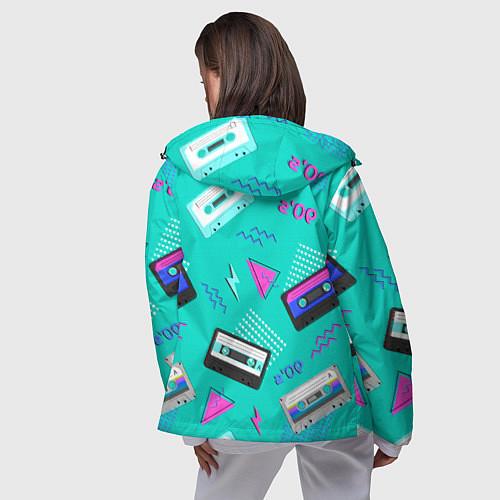 Женская ветровка Кассеты и надпись 90s / 3D-Черный – фото 4