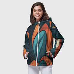 Ветровка с капюшоном женская Темные и теплые контрасты, цвет: 3D-белый — фото 2