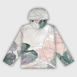 Женская ветровка Акварельные листья светлые