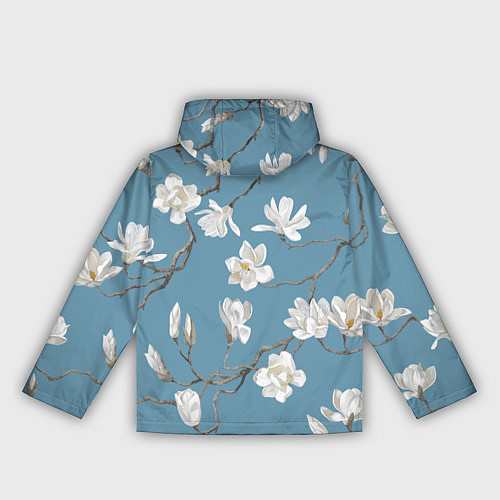 Женская ветровка Цветы акварелью ветки магнолии / 3D-Белый – фото 2