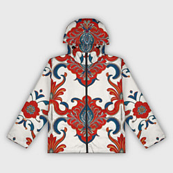 Женская ветровка Узор красно-синий на белом фоне