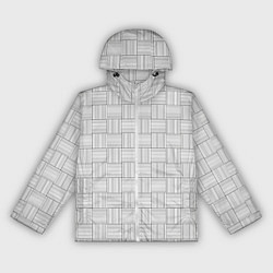 Ветровка с капюшоном женская Геометрический узор из черных линий, цвет: 3D-белый