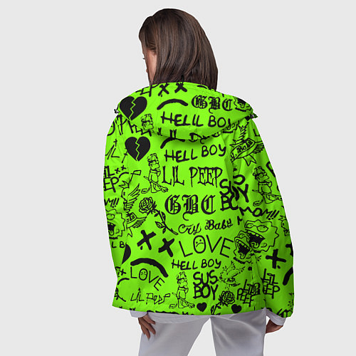 Женская ветровка Lil Peep кислотный паттерн / 3D-Черный – фото 4