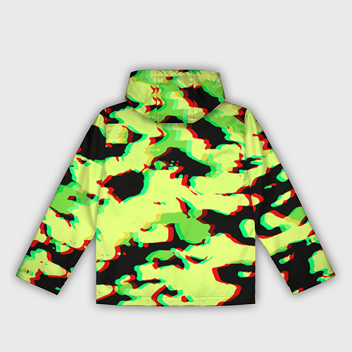 Женская ветровка Камуфляж зелёный глитч / 3D-Белый – фото 2