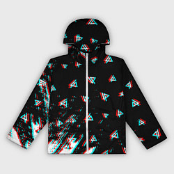 Ветровка с капюшоном женская Linkin park glitch patern, цвет: 3D-белый