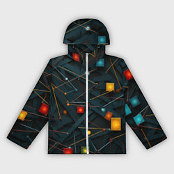 Ветровка с капюшоном женская Геометрическая абстракция, цвет: 3D-белый