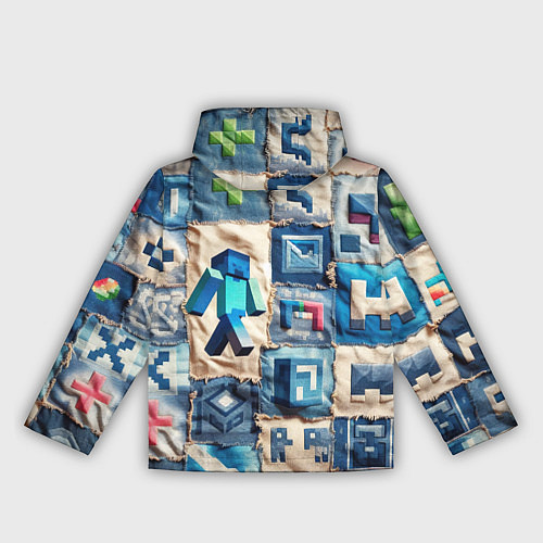 Женская ветровка Minecraft шагает на пэчворк / 3D-Белый – фото 2