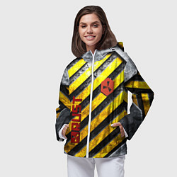 Ветровка с капюшоном женская RUST grunge, цвет: 3D-белый — фото 2