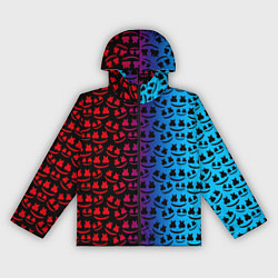 Ветровка с капюшоном женская Marshmello gradient, цвет: 3D-черный