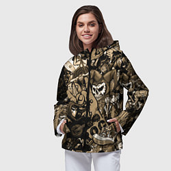 Ветровка с капюшоном женская Король и шут средневековья играют рок, цвет: 3D-черный — фото 2