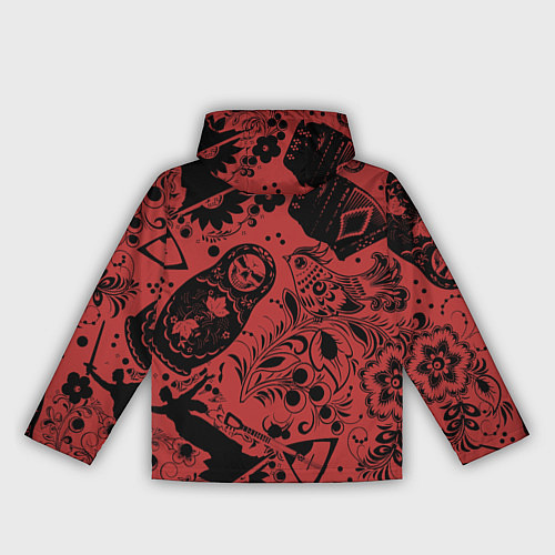 Женская ветровка Матрёшка с черепом на фоне славянских узоров и бал / 3D-Черный – фото 2