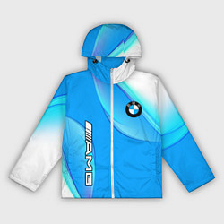 Ветровка с капюшоном женская BMW abstrac line steel, цвет: 3D-белый