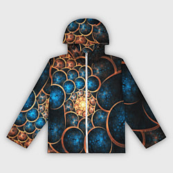 Ветровка с капюшоном женская Оптическая абстракция круги, цвет: 3D-белый