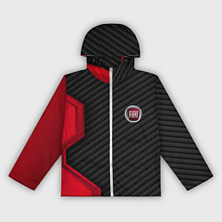 Ветровка с капюшоном женская FIAT текстура метал, цвет: 3D-белый