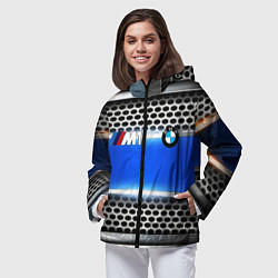 Ветровка с капюшоном женская BMW metal machine, цвет: 3D-черный — фото 2