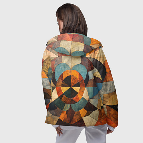 Женская ветровка Винтажная мозайка / 3D-Черный – фото 4