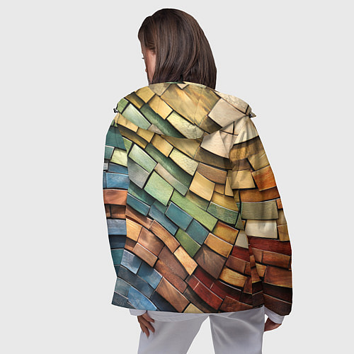 Женская ветровка Волнистая мозаика / 3D-Черный – фото 4