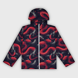 Ветровка с капюшоном женская Паттерн со змеями, цвет: 3D-белый