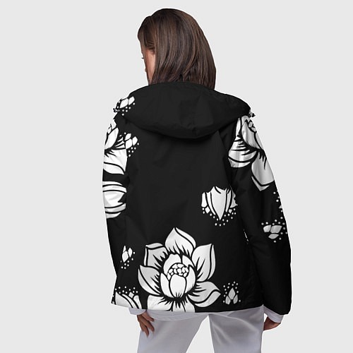 Женская ветровка Русская община символика розы / 3D-Черный – фото 4