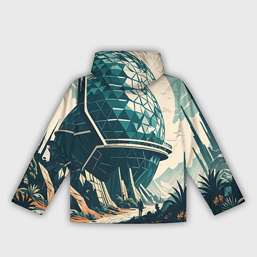 Женская ветровка Фантастика круглое здание / 3D-Белый – фото 2