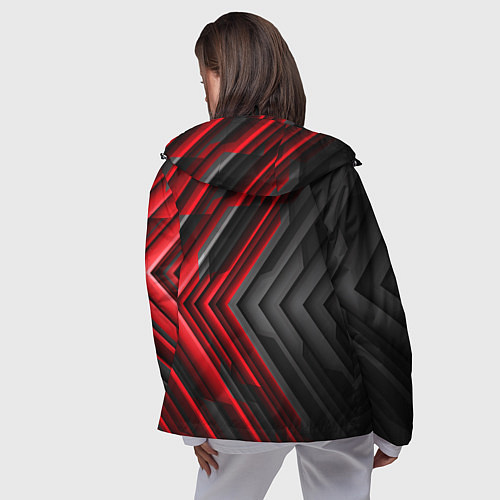 Женская ветровка BMW geometry stripes red / 3D-Черный – фото 4