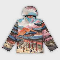 Ветровка с капюшоном женская Чосон иллюстрация, цвет: 3D-черный