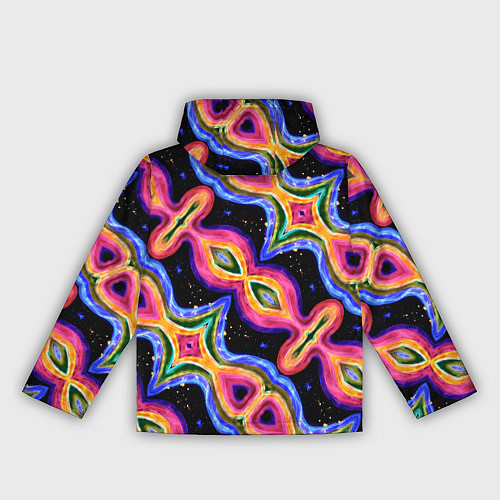Женская ветровка Красочный психоделический узор / 3D-Черный – фото 2