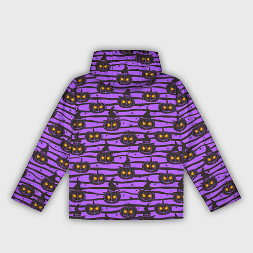 Женская ветровка Хэллоуин - тыква со светящимися глазами / 3D-Белый – фото 2