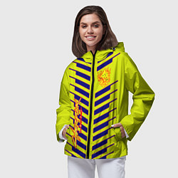 Ветровка с капюшоном женская Cyberpunk 2077 полсы геометрия, цвет: 3D-черный — фото 2