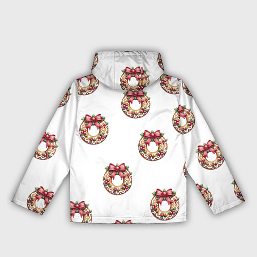 Женская ветровка Много новогодних пончиков с бантиком и ягодами / 3D-Белый – фото 2