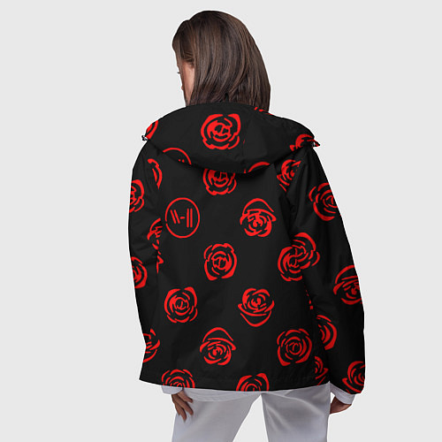Женская ветровка Twenty one pilots rose pattern / 3D-Черный – фото 4