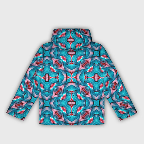 Женская ветровка Калейдоскопический узор из голубых и красных штрих / 3D-Белый – фото 2