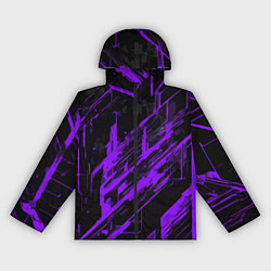 Ветровка с капюшоном женская Purple stripes on a black background, цвет: 3D-черный
