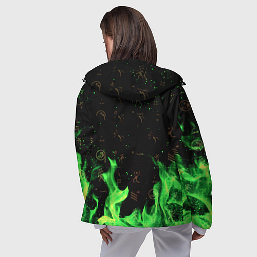 Женская ветровка Half life огонь зеленый / 3D-Черный – фото 4