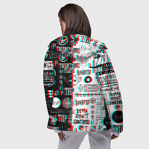 Женская ветровка Twenty one pilots glitch pattern / 3D-Черный – фото 4