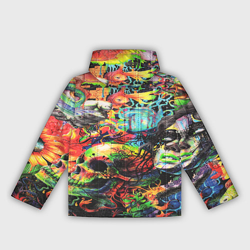 Женская ветровка Кислотные рисунки психоделика / 3D-Черный – фото 2