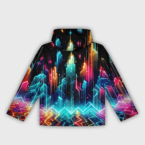 Женская ветровка Neon fantastic metropolis - vaporwave / 3D-Белый – фото 2