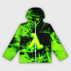 Ветровка с капюшоном женская Half life кислотное лого огонь, цвет: 3D-белый