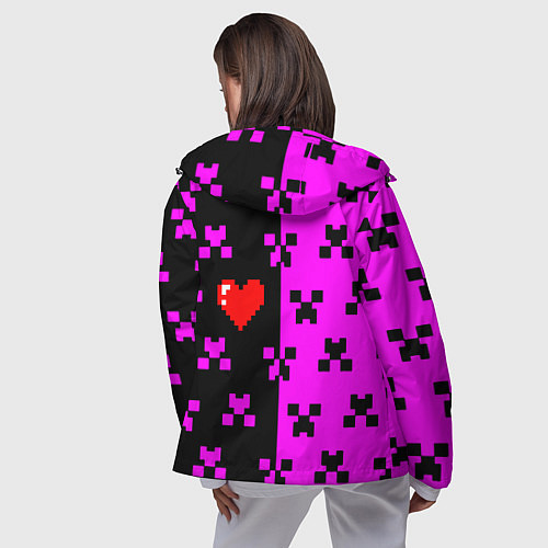 Женская ветровка Minecraft love game / 3D-Черный – фото 4