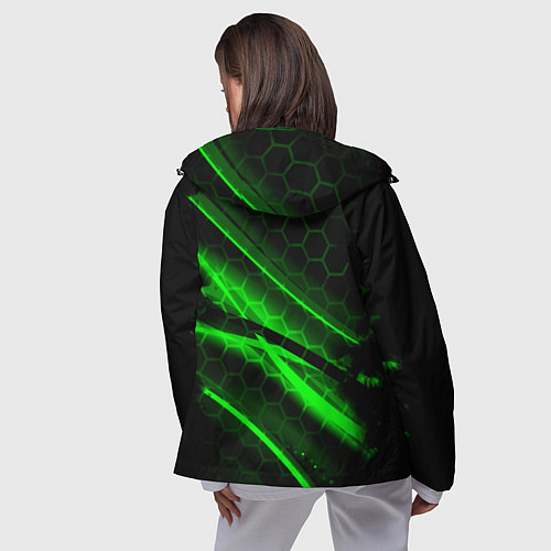Женская ветровка Starcraft 2 кислотные соты линии / 3D-Черный – фото 4