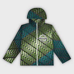 Ветровка с капюшоном женская Nissan авто текстура узор, цвет: 3D-белый