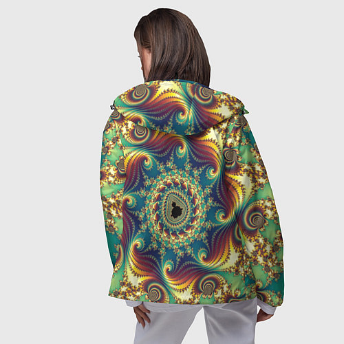 Женская ветровка Оптический узор текстура / 3D-Черный – фото 4