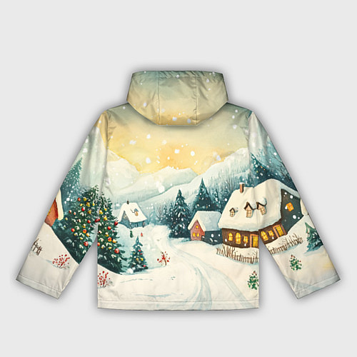 Женская ветровка Праздничная деревушка / 3D-Белый – фото 2