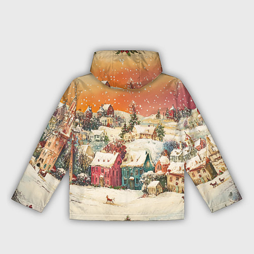 Женская ветровка Новогодний город из разноцветных домов / 3D-Белый – фото 2