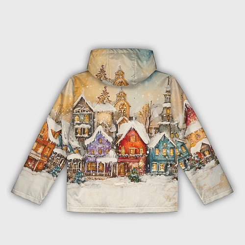 Женская ветровка Новогодний городской пейзаж / 3D-Белый – фото 2